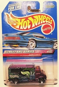 Hot Wheels AMBULANCE Purple Street Arts #3 1999 MOC Sp3 MOSC MOC #951 - Foto 1 di 2