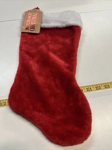 Christmas Stocking Faux Fur Trim Red And White 16 Inch - Picture 1 of 6