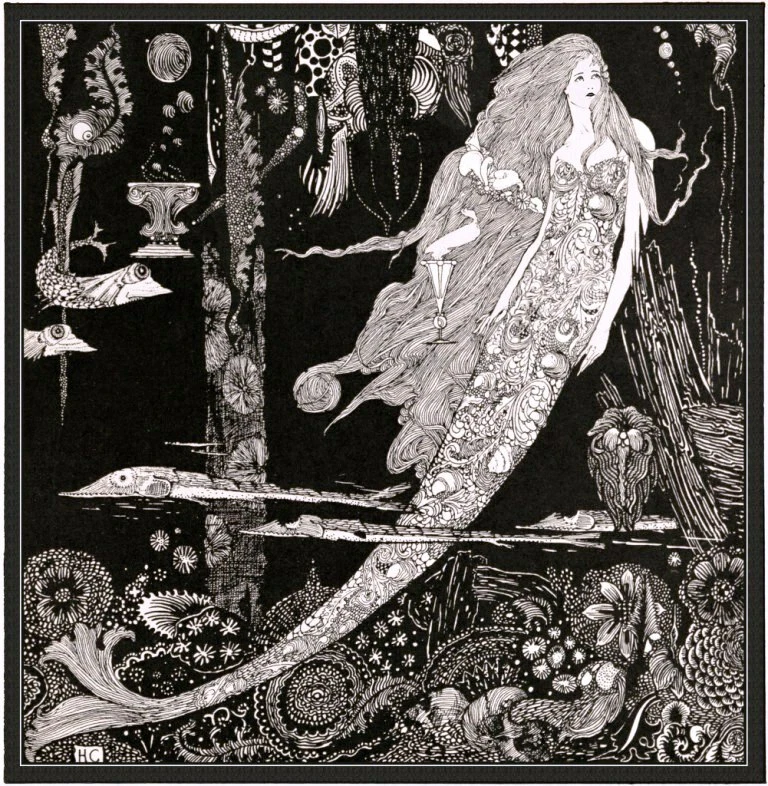 The Little Mermaid : Harry Clarke : 1920 Fairy Tale Art Print to Frame - Image 1 of 1