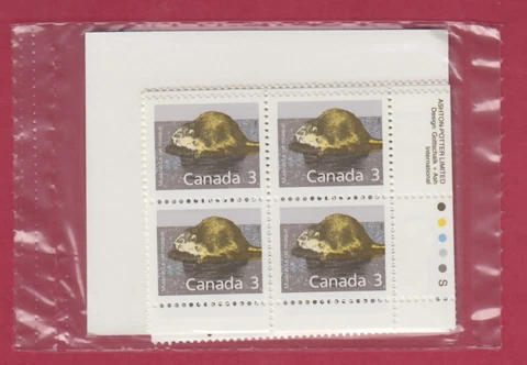 CANADA SEALED PLATE BLOCKS 1157 MAMMAL DEFINITIVES , MUSKRAT Cover