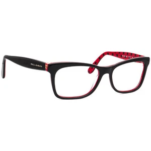Dolce & Gabbana Eyeglasses DG 3199 2871 Black/Polka Red Square Frame 55[]17 140 - Picture 1 of 6