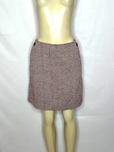 BRAND NEW BANANA REPUBLIC BURGUNDY CHEVRON PRINT SKIRT SIZE 14 - Picture 1 of 3
