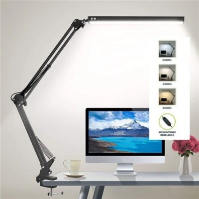 LAMPADA LED DA TAVOLO SCRIVANIA BRACCIO PIEGHEVOLE CON MORSETTO DIMMERABILE 12W - Immagine 1 di 4