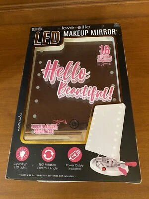 Love Ellie Amelia LED Vanity Makeup Mirror, Dimmable Lights, 180 Rotation, Batte - image 1 of 4