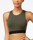 DKNY 268233 Women's Green Seamless Litewear Rib Crop Top Bra Size S