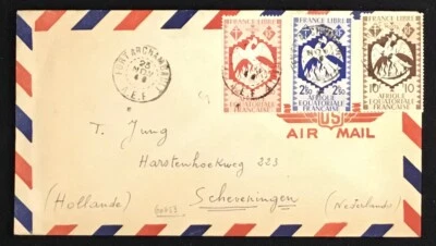 FRANCE COLONY- A.E.F. TCHAD-CHAD -1948 COVER TO HOLLAND --F/VF  - Image 1 of 2