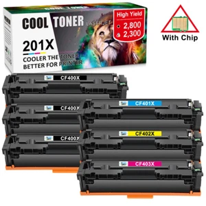 6PK CF400X 201X Toner Compatible With HP Color LaserjetPro M252n M252dw M277dw - Picture 1 of 12