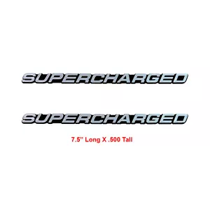 Chrome SUPERCHARGED Emblem - Universal Emblems 2pcs - Foto 1 di 1