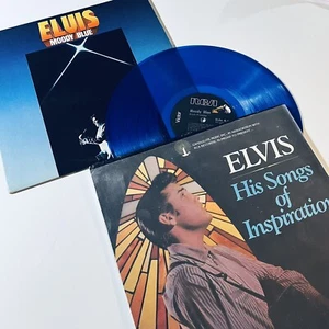 Elvis Presley MOODY BLUE + HIS SONGS OF INSPIRATION Vinyl LP Record VG+ - Imagen 1 de 1