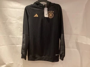 ADIDAS GERMANY TIRO HOODY SIZE SMALL BRAND NEW BLACK Y7 - Picture 1 of 6