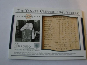 2003 Play Ball # S-44 Joe Dimaggio 1941 Hit Streak Card New York Yankees (B50) - Picture 1 of 1
