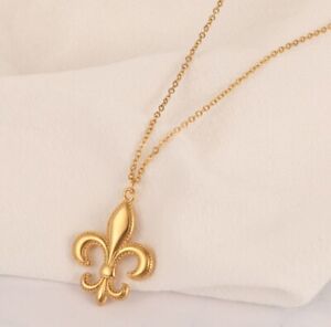 Fashion Women Girl Titanium Stainless Steel Gold Scout Flower Necklace 16-18"