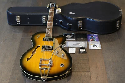 MINTY! 2014 Duesenberg Carl Carlton Semi-Hollow Guitar 2-Tone Sunburst + OHSC - Image 1 of 4