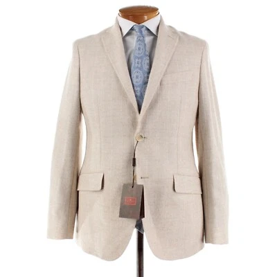 Etro NWT Alpaca / Linen Blend Sport Coat Size 50 (40 US) In Beige Striped - Image 1 of 4
