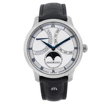 Maurice Lacroix Masterpiece Moonphase Steel Silver Dial Watch MP6608-SS001-110-1 - Image 1 of 4