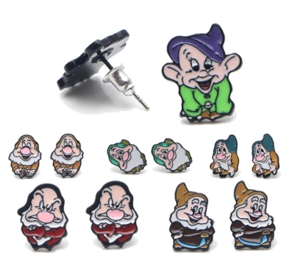 Pendientes Disney Blancanieves 7 Enanos Personaje Surtido Esmalte/Metal 1/2" Foto 1 de 2