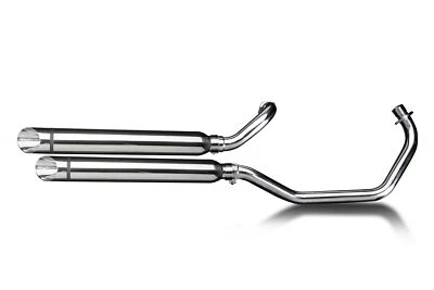 Silenciador redondo Yamaha Virago XV535 escape completo 2-2 21" acero inoxidable corte barra Foto 1 de 3