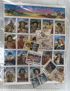 Some Stamps found in a box 29¢ Legends of the West Sheet of 20 Stamps etc. - Picture 1 of 2