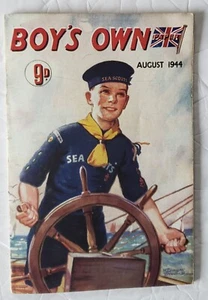 Boy's Own Paper August 1944 Sea Scouts Cover Mariners of Space Bywayman WWII - Imagen 1 de 14