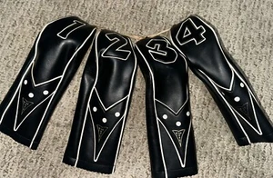 Vintage Golf Headcovers 1, 2, 3, 4 schwarz-weiß - Bild 1 von 9
