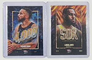 (2) 2025 Topps NOW LEBRON JAMES 50k Points + Stephen Curry 4K 3 Pointers Made - Bild 1 von 2