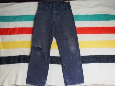 VTG 90s Y2k Dickies Faded Black Canvas Grunge 34x32 Skate Carpenters Work Pants - Image 1 of 4