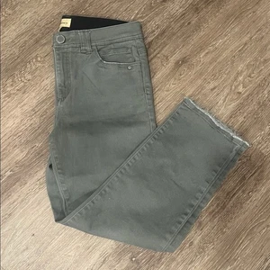 Democracy Ab Technology Damenjeans Größe 10 khaki grün roher Saum Stretch - Bild 1 von 11