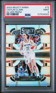 CAITLIN CLARK 2024 SELECT WNBA SILVER PRIZM RC #72 PSA 9 MINT! FEVER IOWA HOT! - Picture 1 of 2