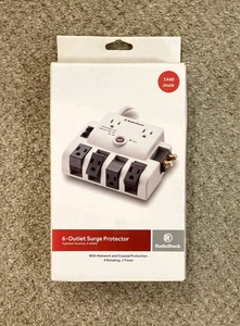*NEW* Radio Shack 6-Outlet Surge Protector 1440 Joule Network/Coaxial Protection - Picture 1 of 12