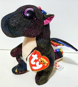 Ty Beanie Boos - Anora - 6 Zoll schwarzer Drache Plüsch - Glitzeraugen - Etikett - 2019 - Bild 1 von 7