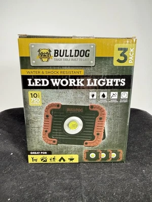 Batería Bulldog 10 vatios 750lm LED luz de emergencia/trabajo paquete de 3 Foto 1 de 4