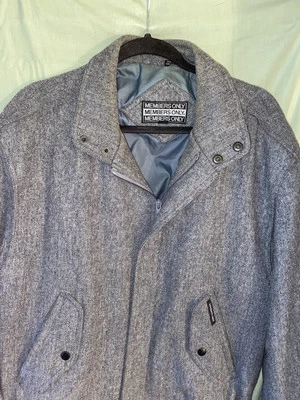 Members Only Wool Full Zip Insulated Coat Jacket Gray - Men's Large - Image 1 of 4