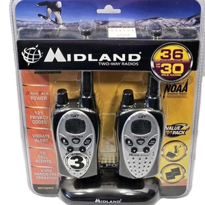 Radio bidirectionnelle Midland 36 canaux portée 30 miles GXT720VP3 balayage météo NOAA - Photo 1/6