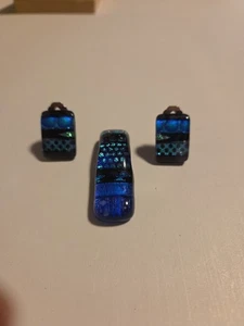 Glas Anhänger und Clip Ohrring Set - Bild 1 von 8