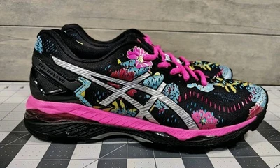 Zapatos para correr Asics Gel-Kayano 23 talla 7,5 florales negros plateados rosas brillantes T6A5N Foto 1 de 4