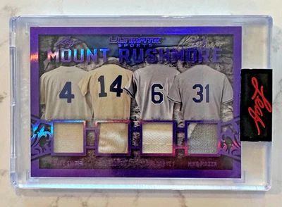 Leaf Ultimate Sports Mount Rushmore Snider Hodges Garvey Piazza 2021 púrpura #/8 Foto 1 de 2