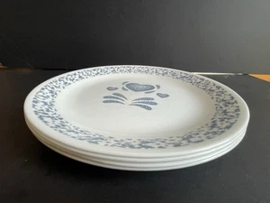 Corelle Blue Heart Dinner Plate Set Of 4 EUC - Picture 1 of 5