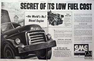 Camiones General Motors Corp 1950 motor diésel bajo costo de combustible energía de colección anuncio impreso - Imagen 1 de 1