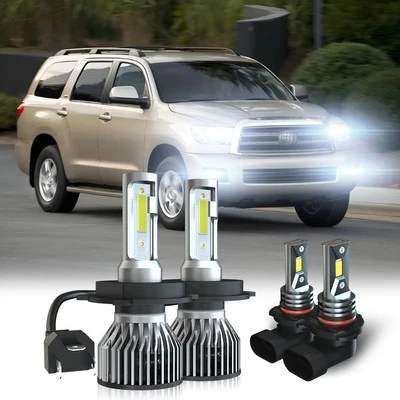 Для Toyota Sequoia 2001-2007 пара комбо 6000K светодиодная лампа фары + противотуманные лампы - Изображение 1 из 4
