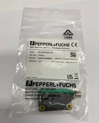 Pepperl +Fuchs ML100-55/95/103 photoelectric sensor P/N 210533 - Image 1 of 3