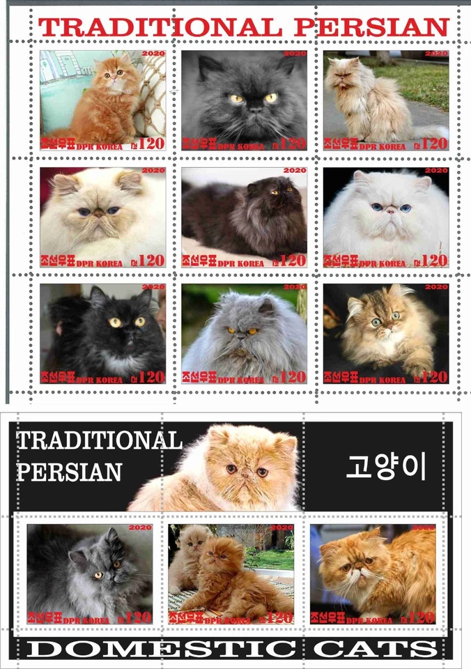 Stamp sheet+block Traditional Persian Cat Korea 2020 issue - Image 1 of 1