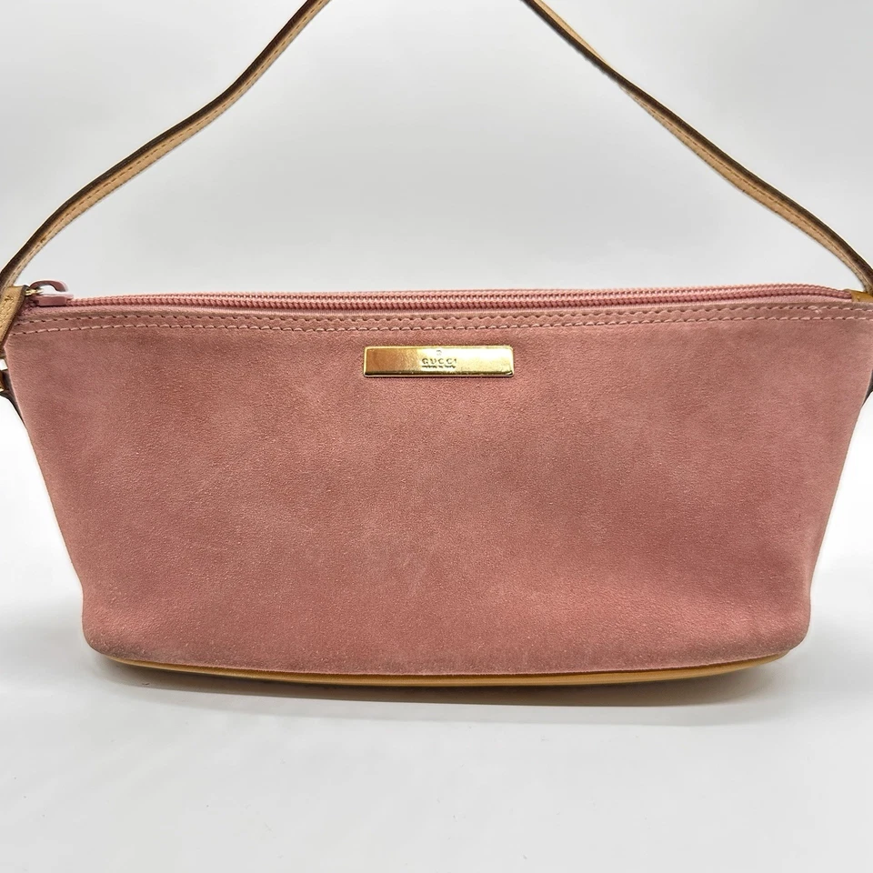 Bolsa de mão Gucci acessório mini bolsa de couro camurça rosa autêntica - Imagem 1 de 4