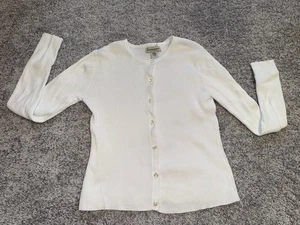 AUTH VINTAGE Y2K Banana Republic White Ribbed Cardigan Sz XS SOLDOUT - Picture 1 of 4