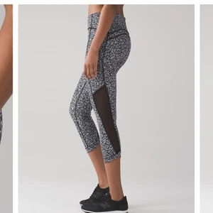 NWOT Lululemon Sole Training Crop Daisy Dust Alpine White Black / Black Size 8 - Picture 1 of 14