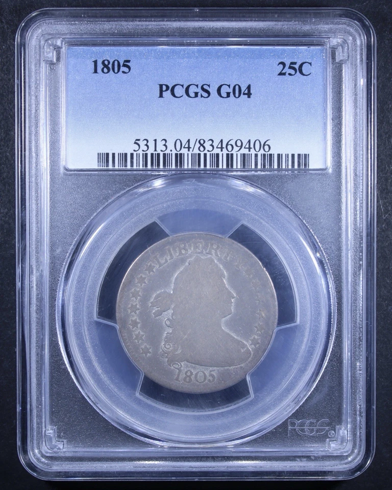 1805 Draped Bust Quarter - 25c PCGS G04 - Tough Coin! - Image 1 of 4