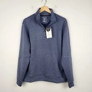 Kenneth Cole Scuba Soft Quarter Zip Jacket Pockets Navy Heather Size M - Bild 1 von 15