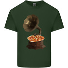 Pizza Gramophone Platine Vinyle Reporter Dj Homme Coton T-Shirt