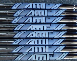 3-PW TRUE TEMPER AMT TOUR WHITE X100 FLEX .355" TAPER TIP IRON SHAFTS  - Picture 1 of 2