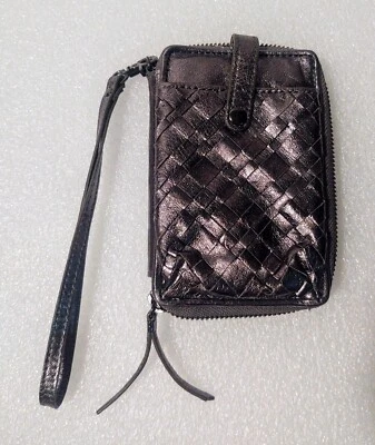 Elliott Lucca Wristlet Woven Metallic Leather Zip Around Wallet Cell Phone Case - Image 1 of 4