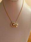 Nwt Carolee Gold Tone Faux Pearl Pendant  Necklace   S132